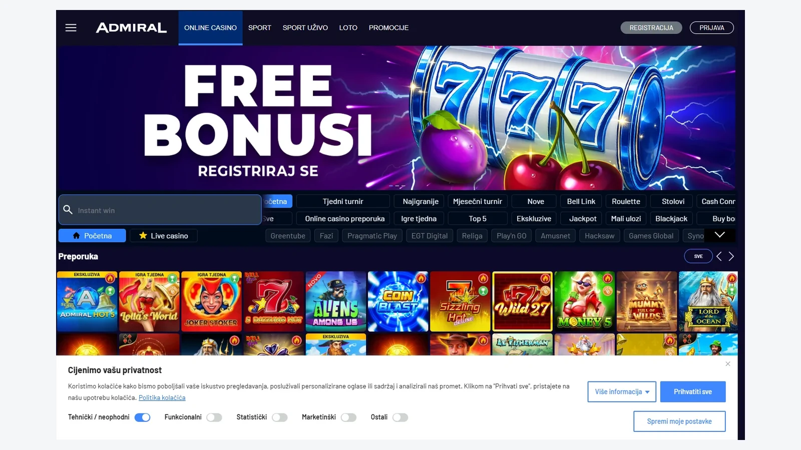 Admiral — Online Casino BiH – Najbolji casini za igrače iz Bosne i Hercegovine